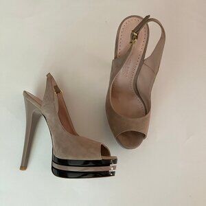 Marc Ellis Italian peep toe platform stilettos, size 39/8.5